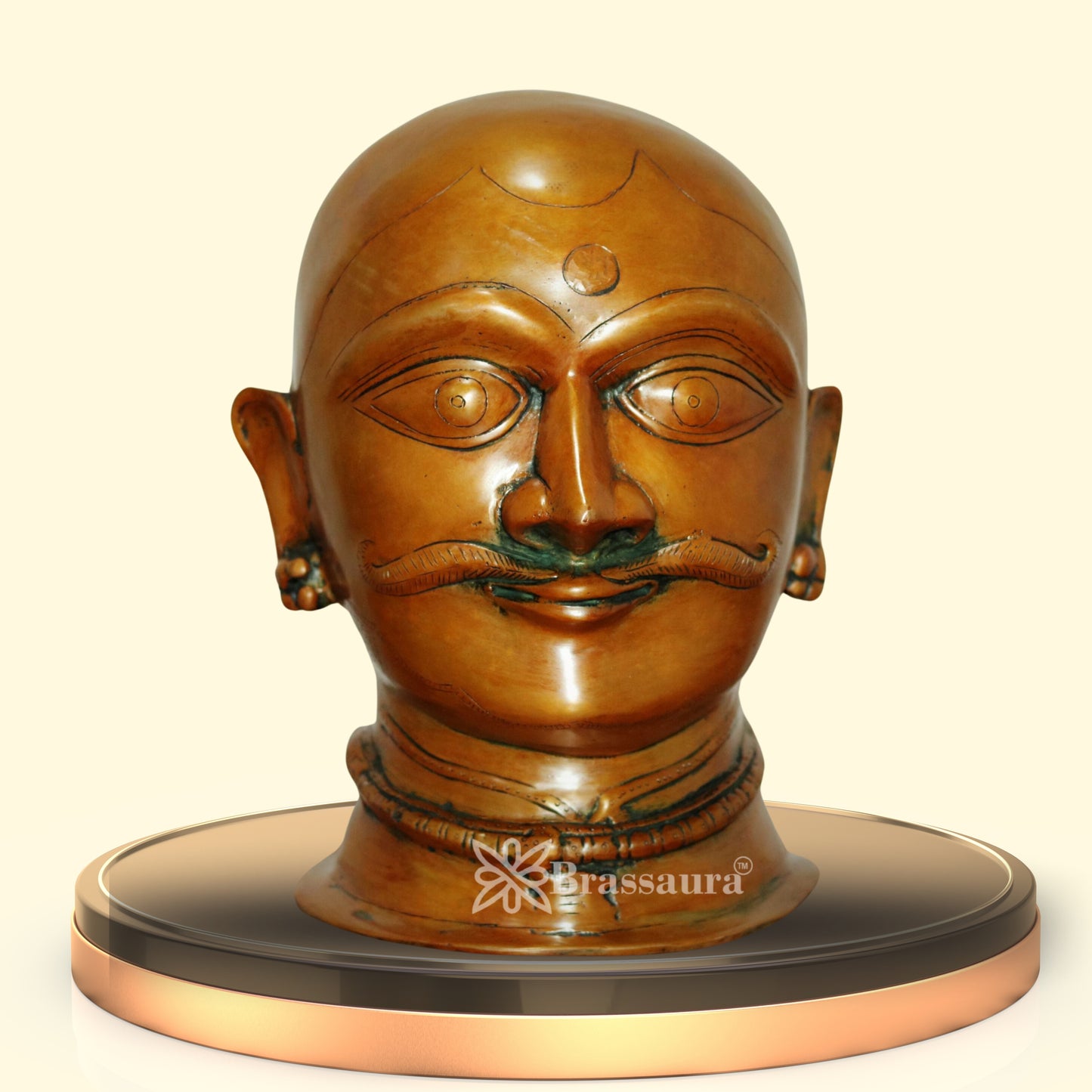Brass Shiva Mukhlingam Statue Weight 8 Kg And Height 10.4 Inch