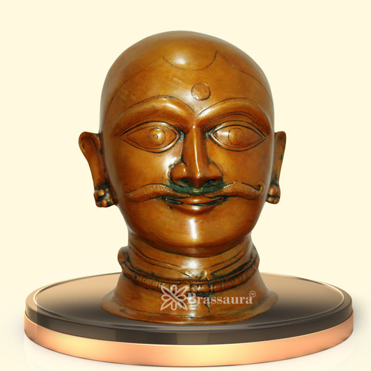 Brass Shiva Mukhlingam Statue Weight 8 Kg And Height 10.4 Inch