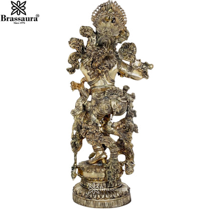 Brass Krishna Murti Weight 78 Kg And Height 43 Inch
