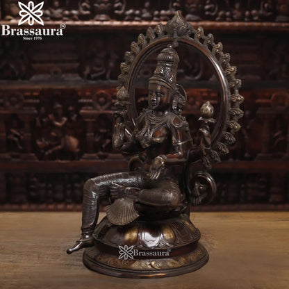 Brassaura™ Brass Laxmi Idol – Height 26.5 Inches & Weight 32.69 Kgs | Hindu Goddess Sculpture