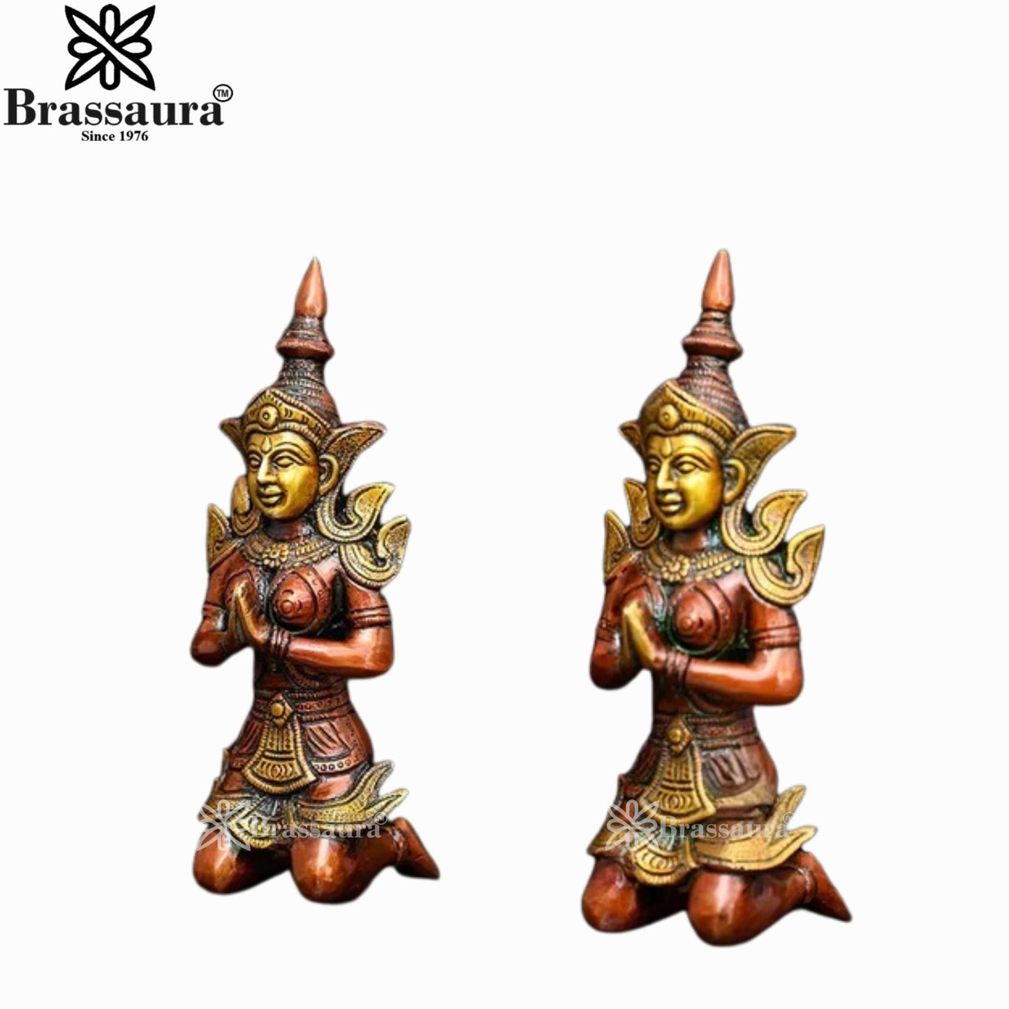 Brass Lady Statue Weight 3.2 Kg And Height 22.5 Inch