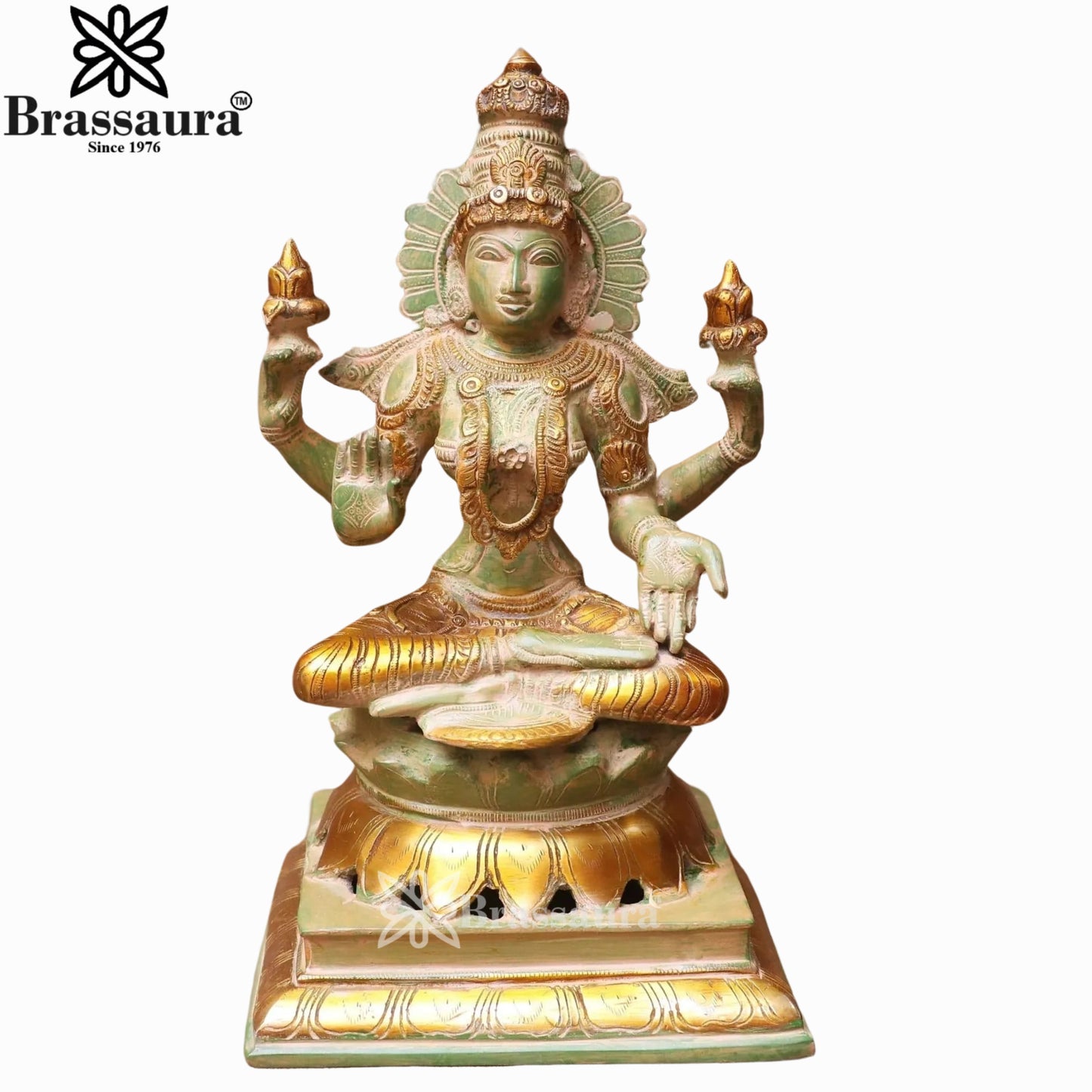 Brass Lakshmi Ganesh Murti Weight 14.3 Kg And Height 11.5 Inch