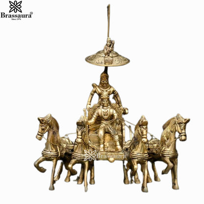 Brass Arjun Rath For Home Décor And Gift Items Weight 1.78 kg Height 8.7 Inch