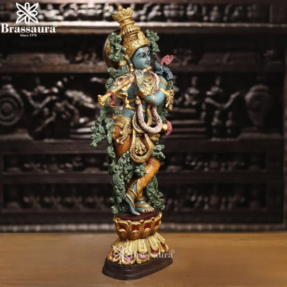 Brass Krishna Murti Weight 15.63 Kg And Height 30 Inch