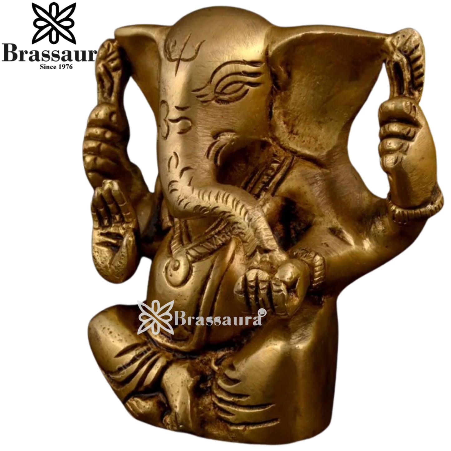 Brass Ganesha Statue Weight .85 Kg And Height 3.9 Inch