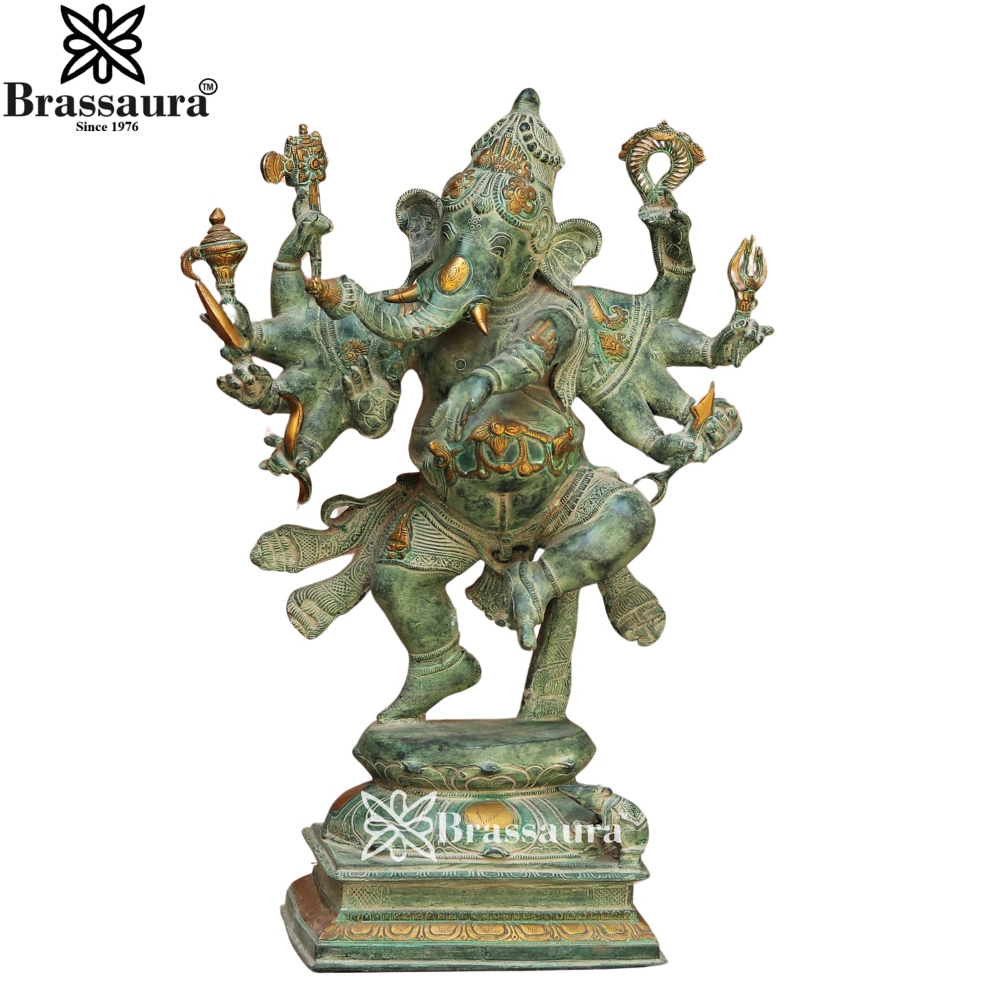 Brass Dancing Ganesha Weight 24 Kg & Height 26 Inch