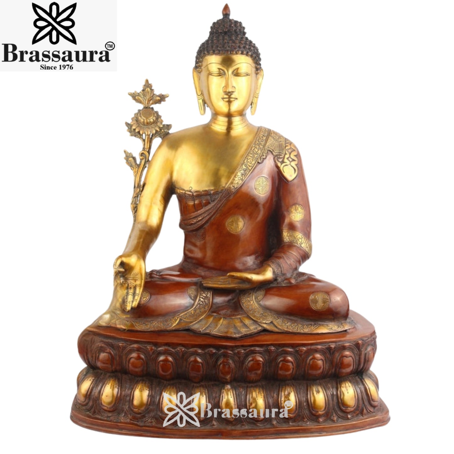 Brass Bhumisprasa Buddha Weight 34 Kg & Height 32 Inch