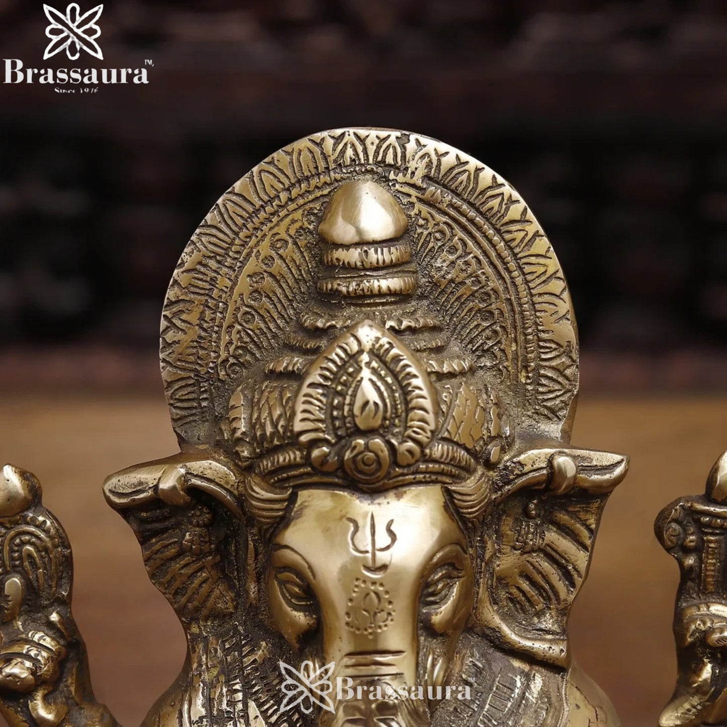 Brass Ganesha Weight 3.7 Kg & Height 8.5 Inch