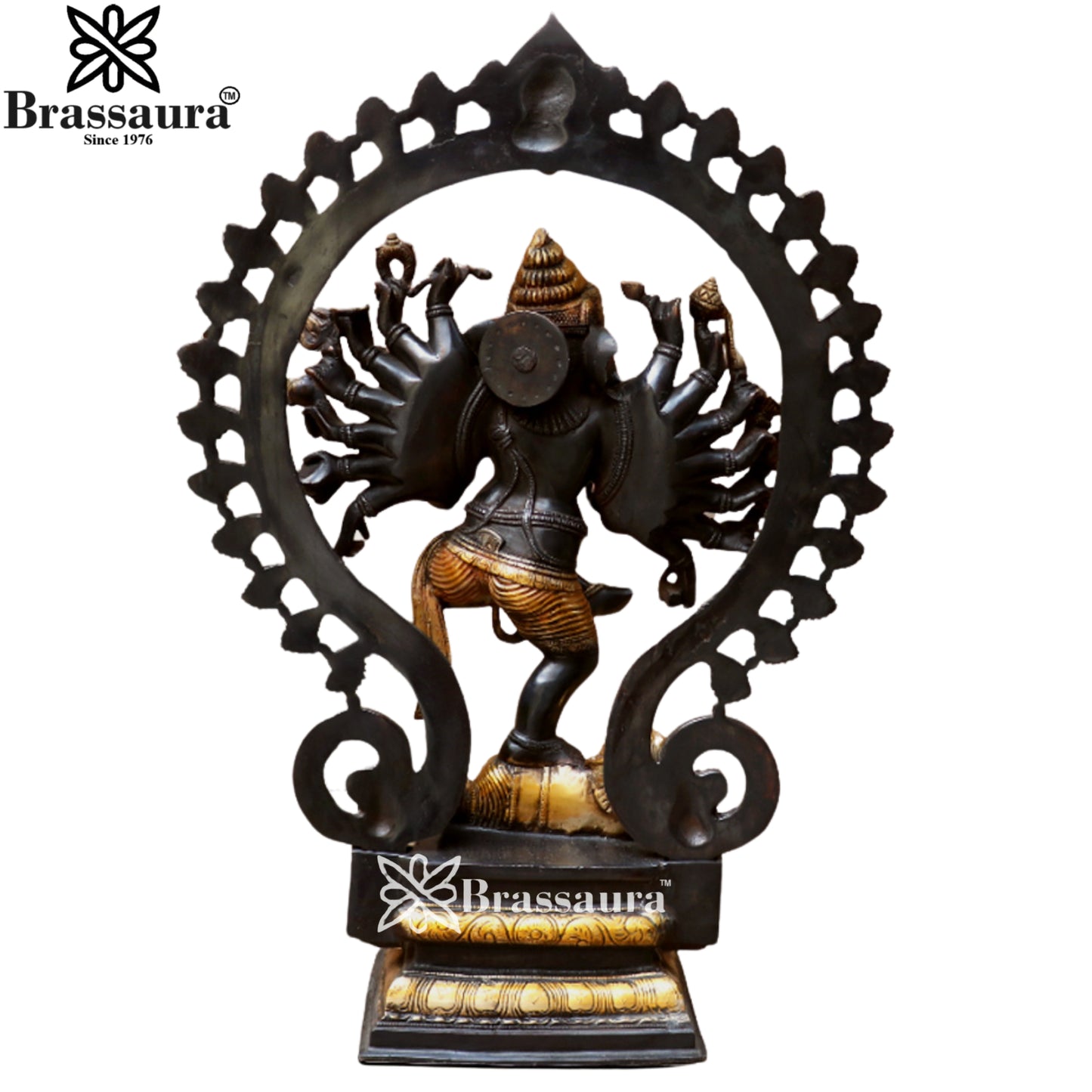 Brass Ring Ganesha Statue Weight 20.3 Kg & Height 25 Inch