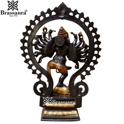 Brass Ring Ganesha Statue Weight 20.3 Kg & Height 25 Inch