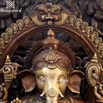 Brass Ring Ganesha Weight 35.5 Kg & Height 28 Inch