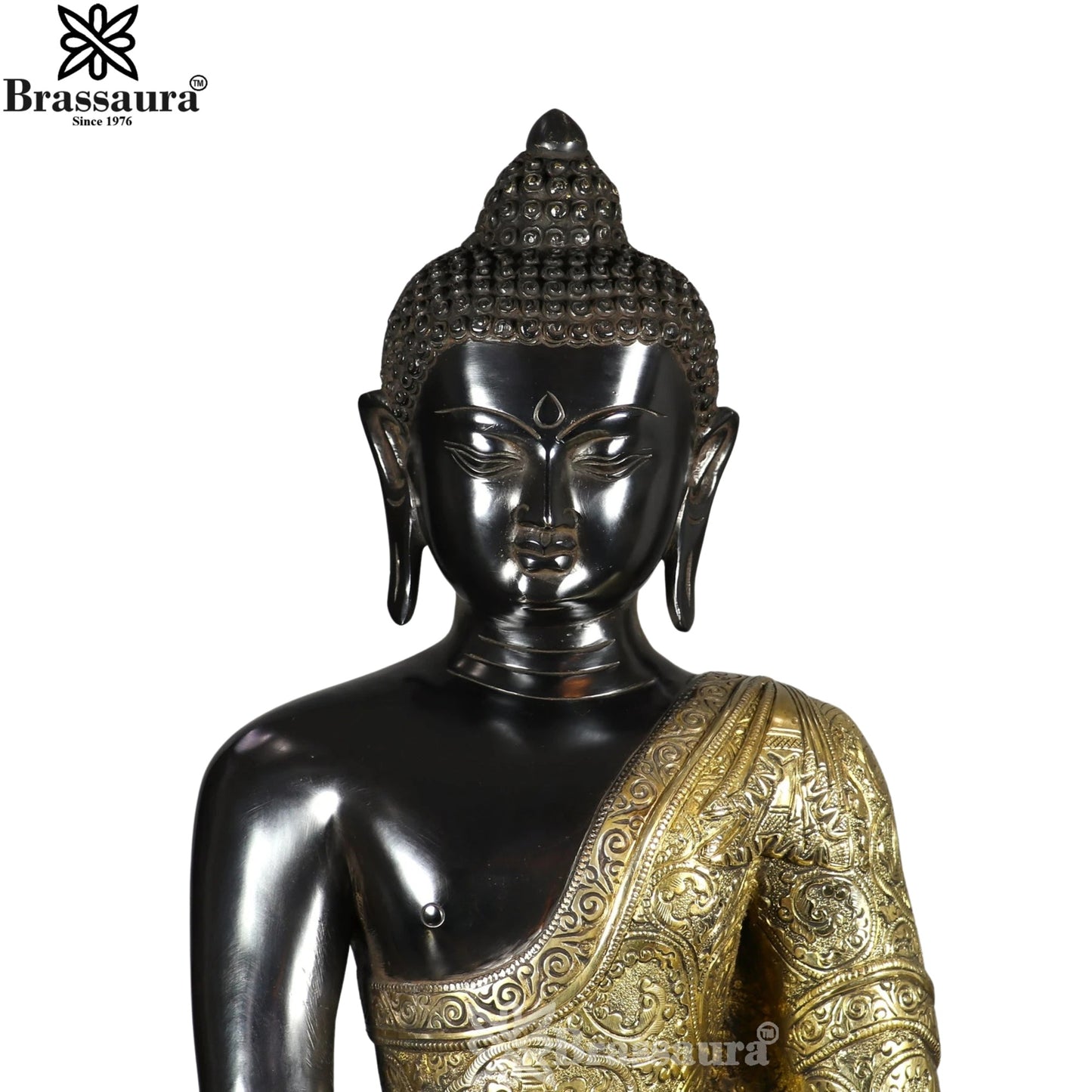 Brass Bhumisprasa Multicolored Buddha Weight 23 kg & Height 22 Inch