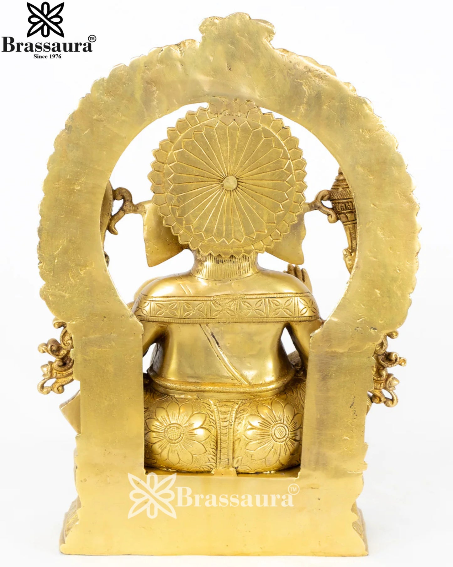 Brass Ring Ganesha Statue Weight 14.5 Kg And Height 18 Inch