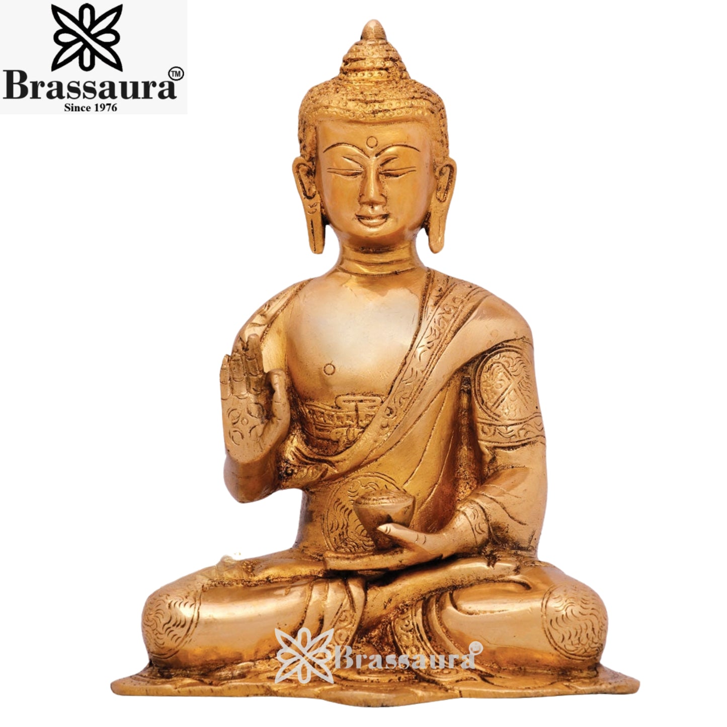 Brass Blessing  Buddha Weight 2 kg & Height 8 Inch