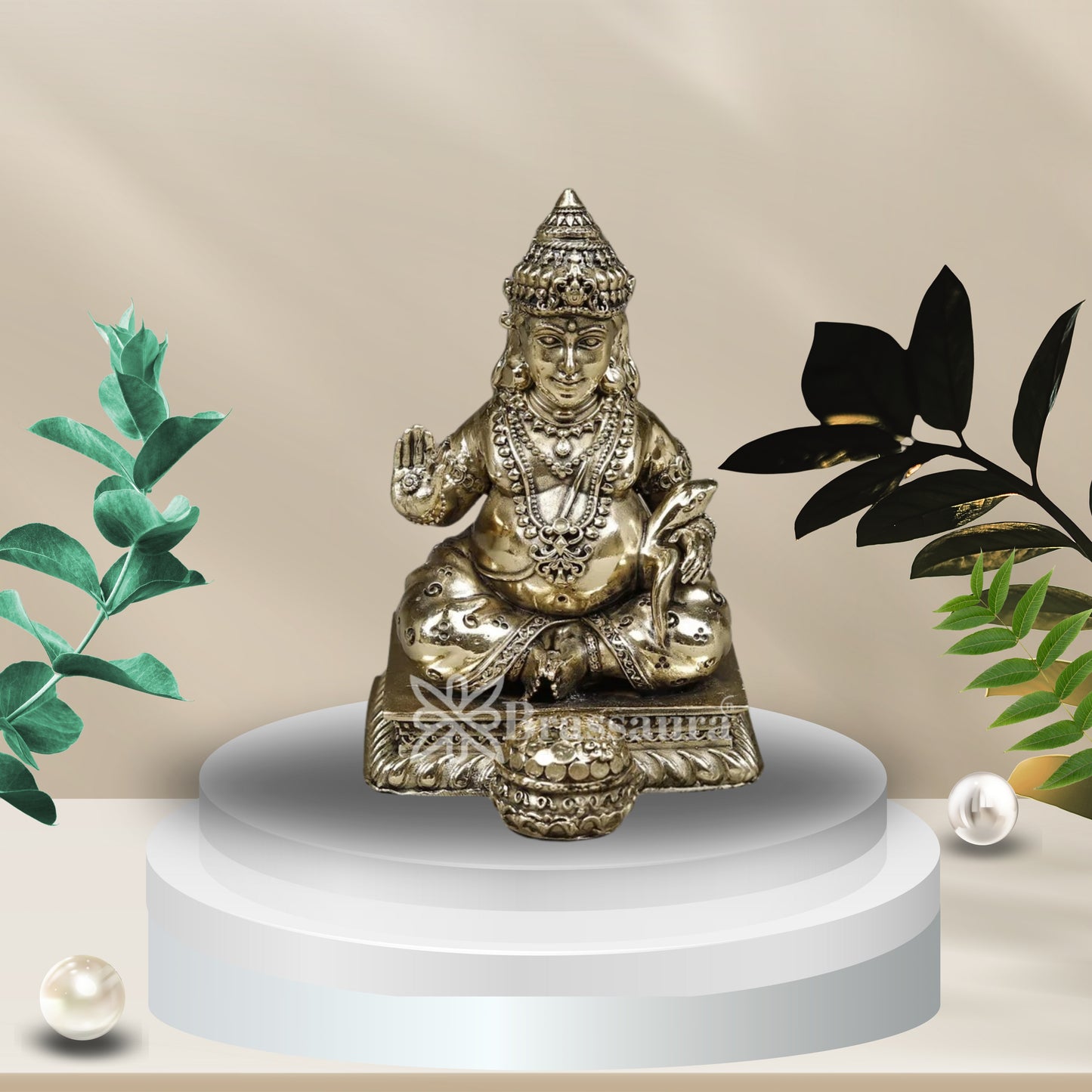 Brass Super Fine Kuber Statue Weight 0.242 Kg And Height 4 Inch