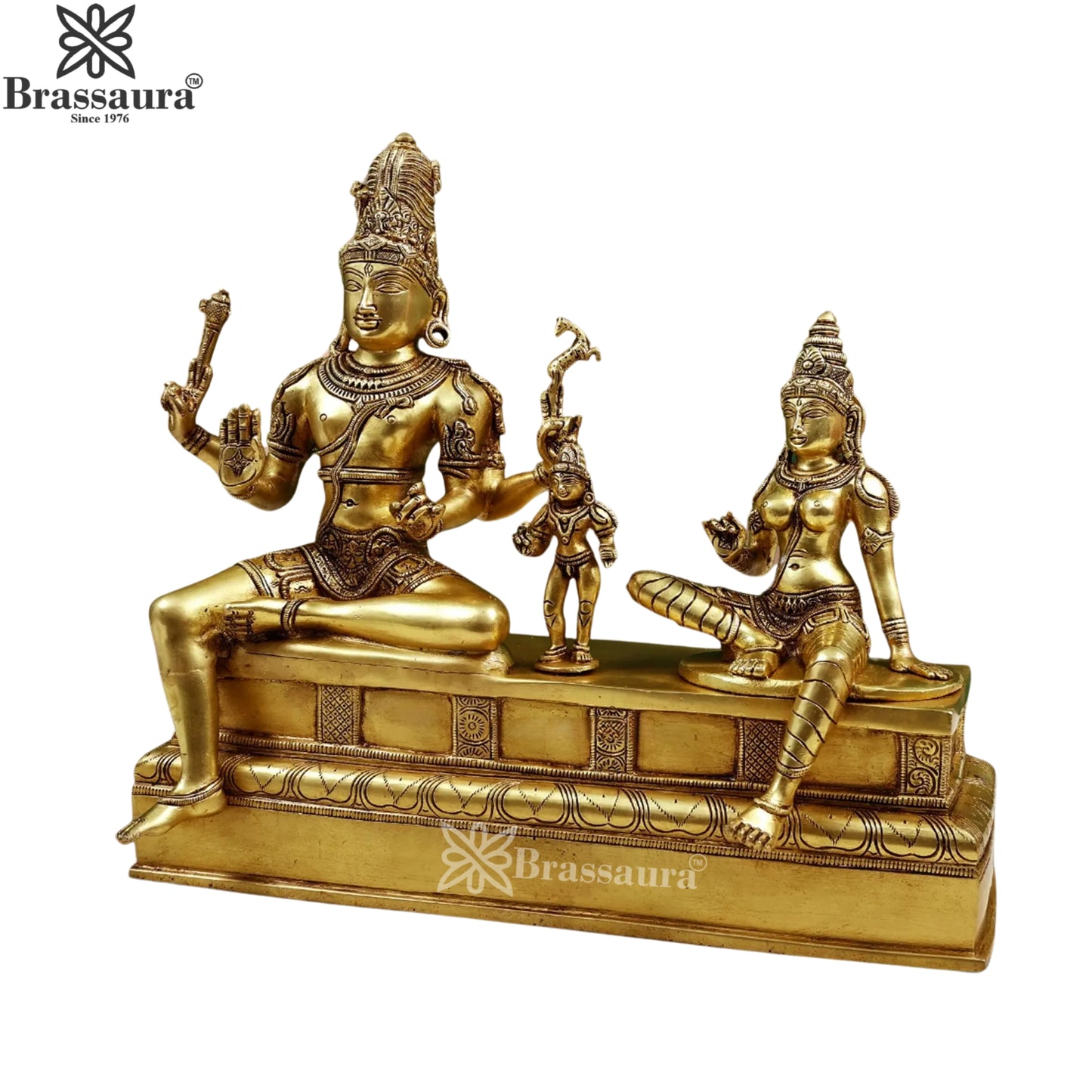 Brass Shiva With Parvati Statue Weight 10 Kg And Height 13 Inch