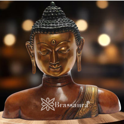 Brass Buddha Burst Weight 10 Kg & Height 14 Inch