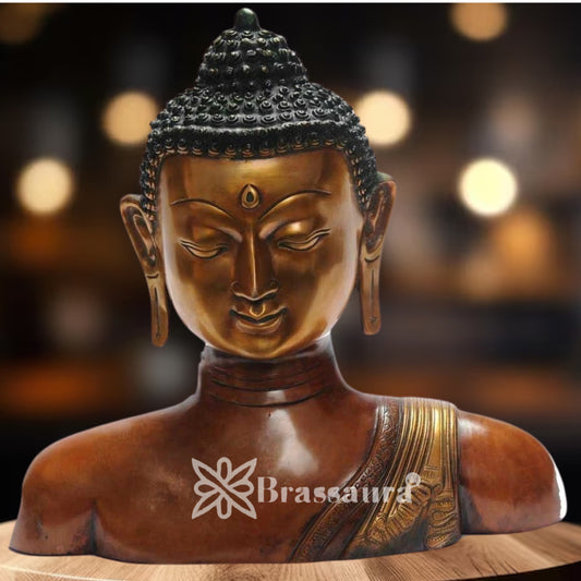 Brass Buddha Burst Weight 10 Kg & Height 14 Inch