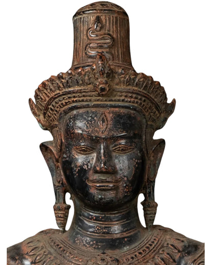 Bronze Antique Dancing Shiva With 10 Hand Statue Weight 12 Kg And Height 28.5 Inch