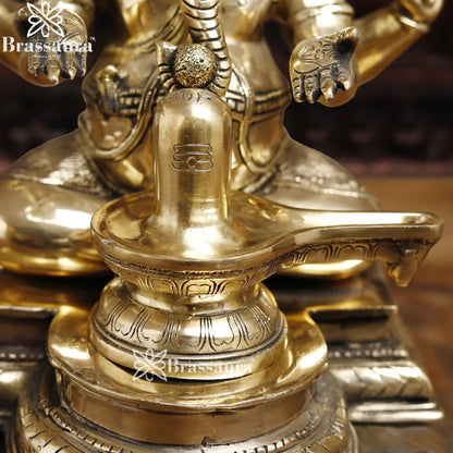 Brass Ganesha & Shivling Weight 15.8 Kg & Height 14.5 Inch