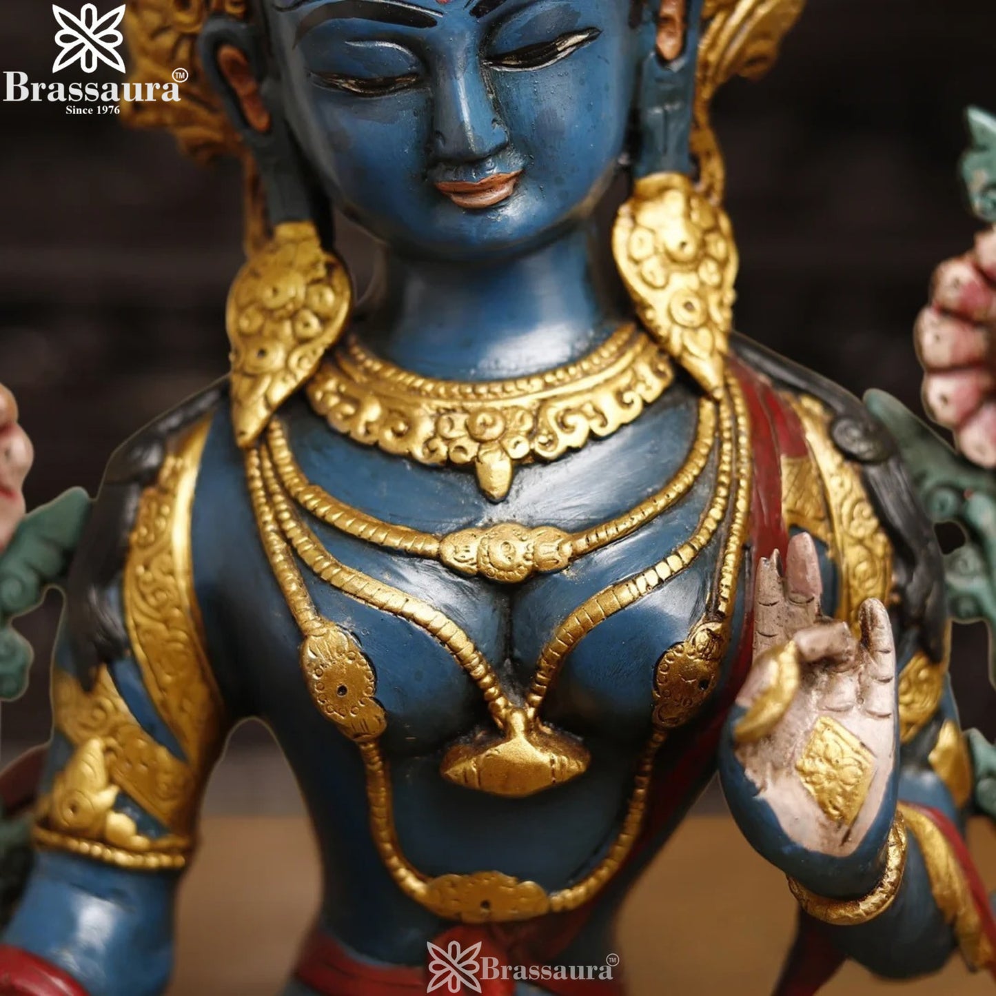 Brass Vintage Tara Statue Weight 7.26 Kg And Height 15.5 Inch