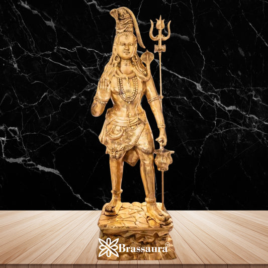 Brass Antique Standing Shiva Weight 23 Kg & Height 35 Inch