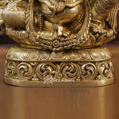 Brass Ganesha Weight 20.72 Kg & Height 20 Inch