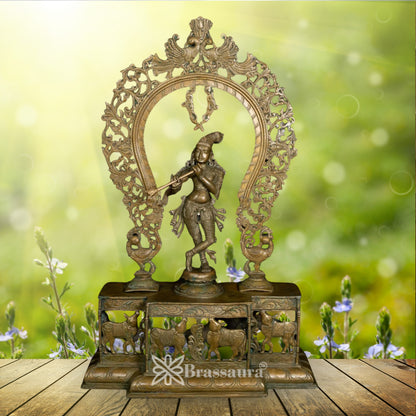 Bronze Krishna Murti Weight 69 Kg And Height 44 Inch