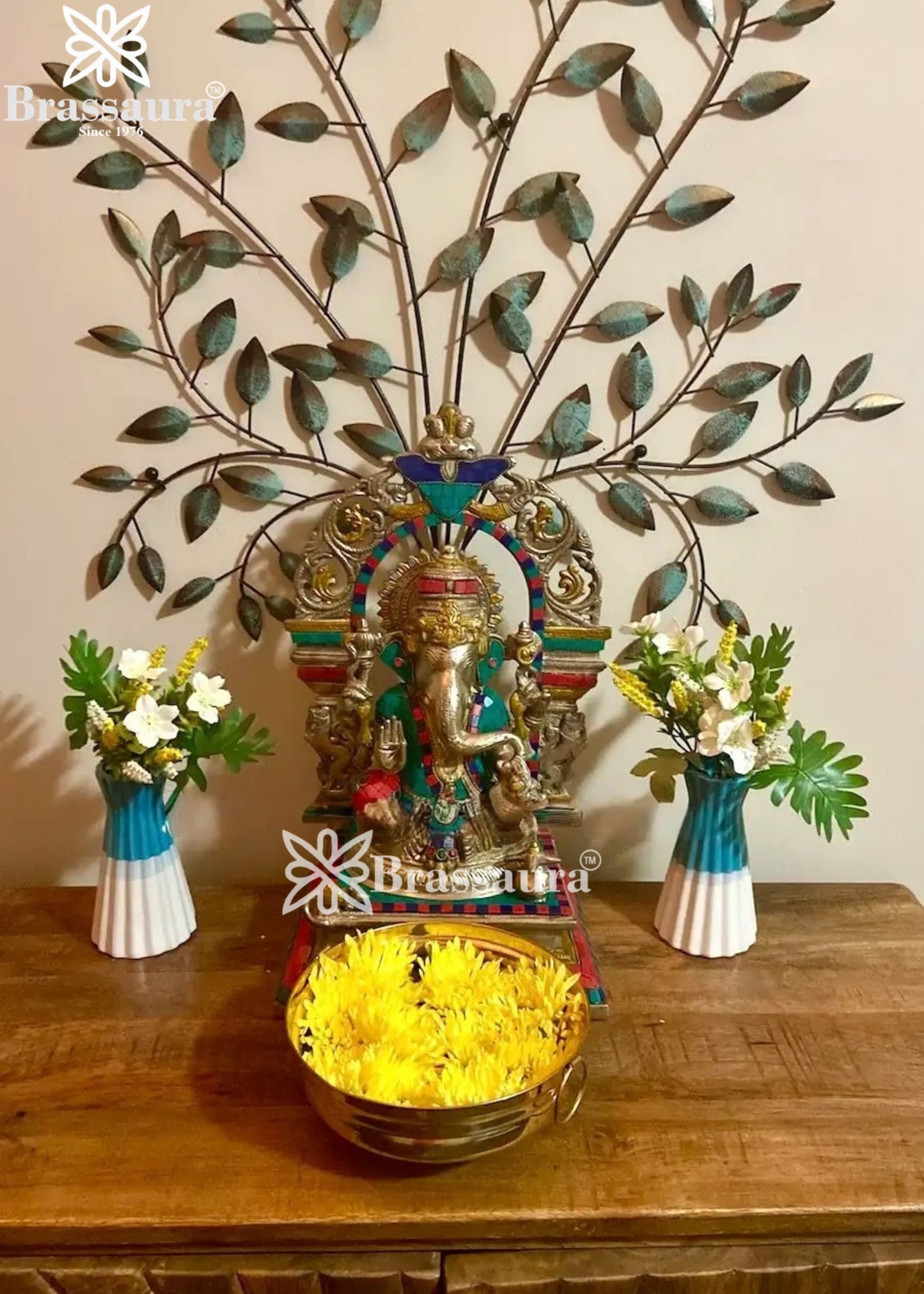 Brass Ganesha Statue Weight 9 Kg And Height 15 Inch
