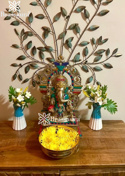 Brass Ganesha Statue Weight 9 Kg And Height 15 Inch
