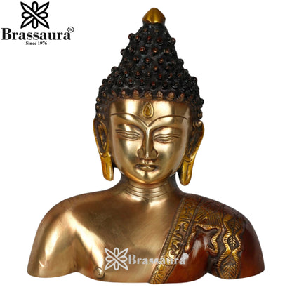 Brass Head Buddha Weight 3 kg & Height 9 Inch