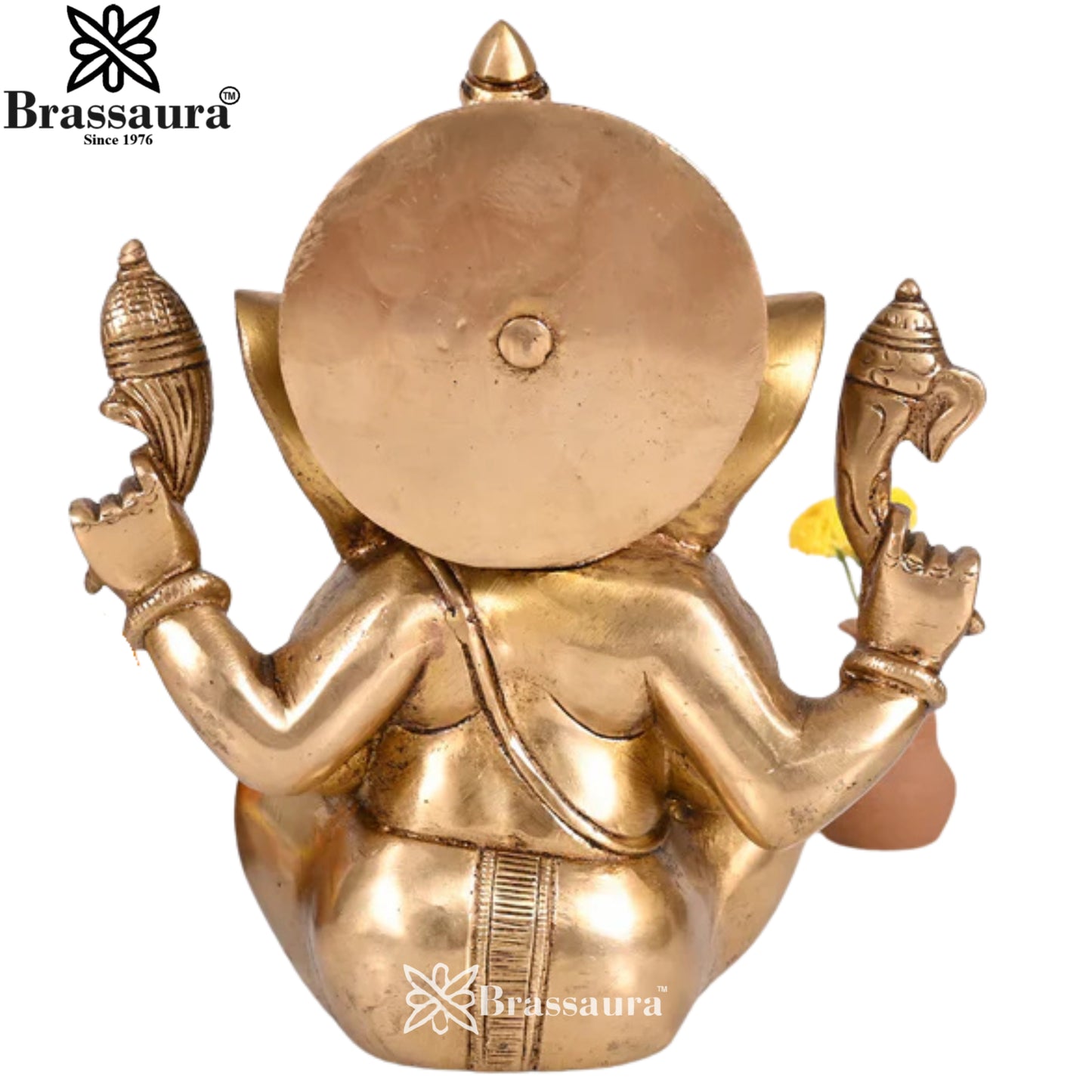 Brass Ganesha Statue Weight 3.17 Kg & Height 8 Inch