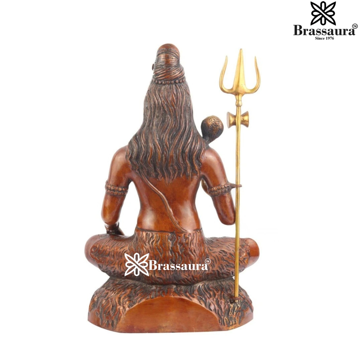 Brassaura™ Elegant Brass Shiva Idol – Height 24 Inches & Weight 17 Kgs | Hindu Devotional Idol
