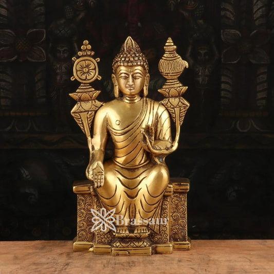 Brass Setting Buddha Weight 3.1 kg & Height 10 Inch