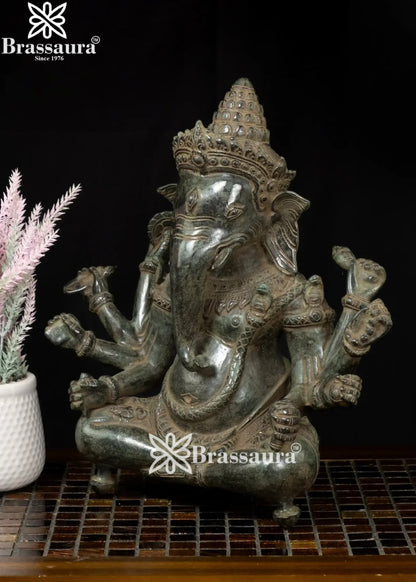 Bronze Ganesha Statue Weight 11.4 Kg And Height 18 Inch
