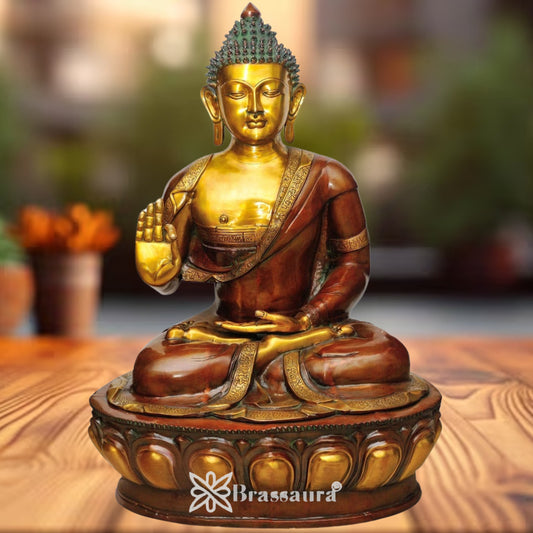 Brass Blessing Buddha Weight 85 kg & Height 46 Inch