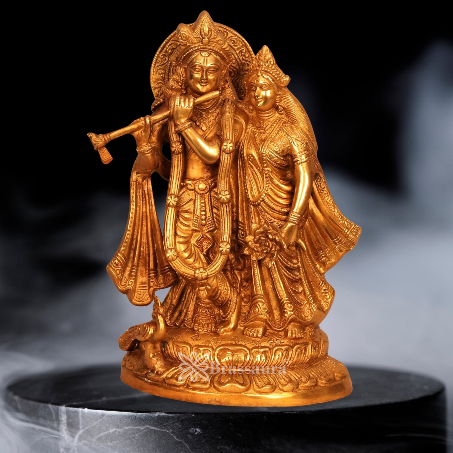 Brass Radha Krishna Idol Weight 5.7 Kg And Height 12 Inch