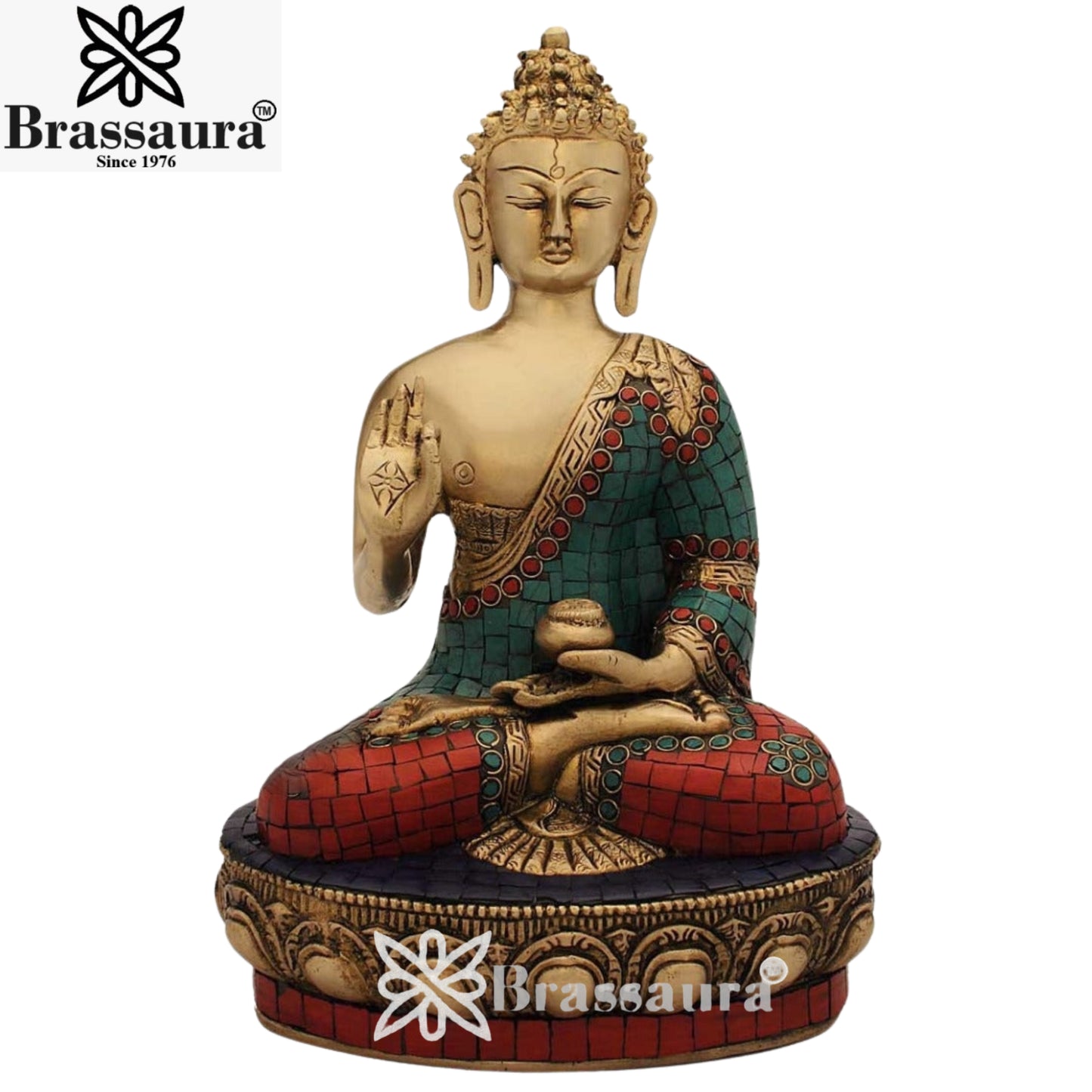 Brass Vintage Buddha Weight 5.6 Kg & Height 12 Inch