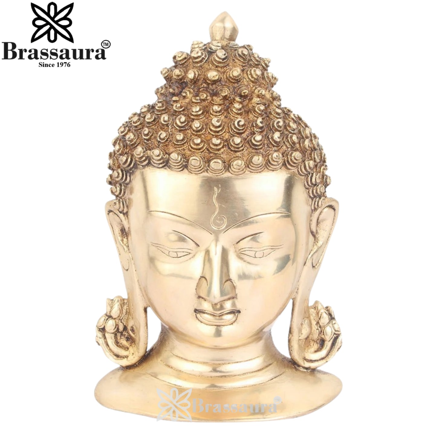 Brass Royal Golden Head Buddha Weight 2 kg & Height 8 Inch