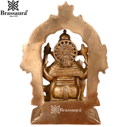 Brass Ring Ganesha Statue Weight 4 Kg & Height 8 Inch