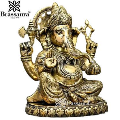 Brass Ganesha Statue Weight 5.63 Kg And Height 9.5 Inch