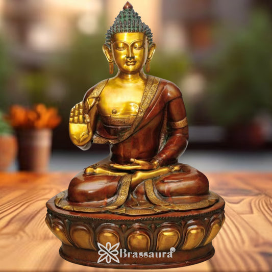 Brass Blessing Antique Buddha Weight 85 kg & Height 46 Inch