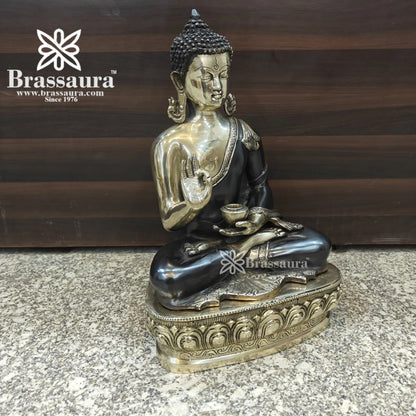Brass Blessing Multicolored Buddha Weight 16 kg & Height 20 Inch