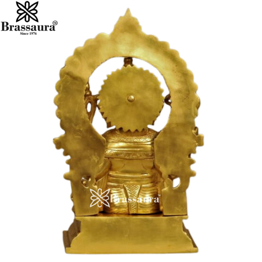 Brassaura® Golden Lord Ganesha with Prabhavali | Brass Idol | Height 17 Inches