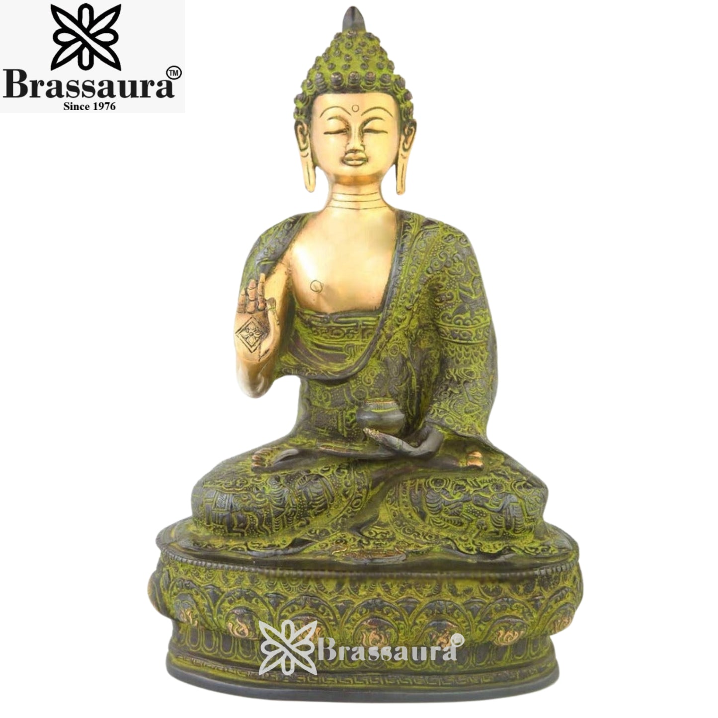 Brass Classic Buddha Weight 4.2 Kg & Height 14 inch