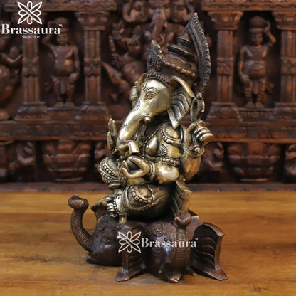 Brass Elephant Ganesha Weight 17 Kg & Height 16.5 Inch