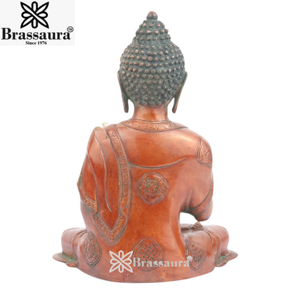 Brass Blessing Buddha Weight 7 Kg & Height 15 Inch