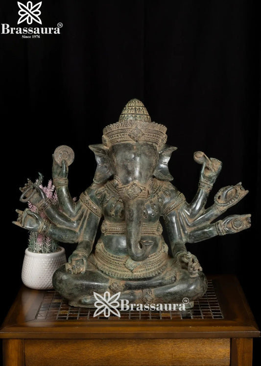 Bronze Ganesha Statue Weight 3.1 Kg And Height 13.5 Inch