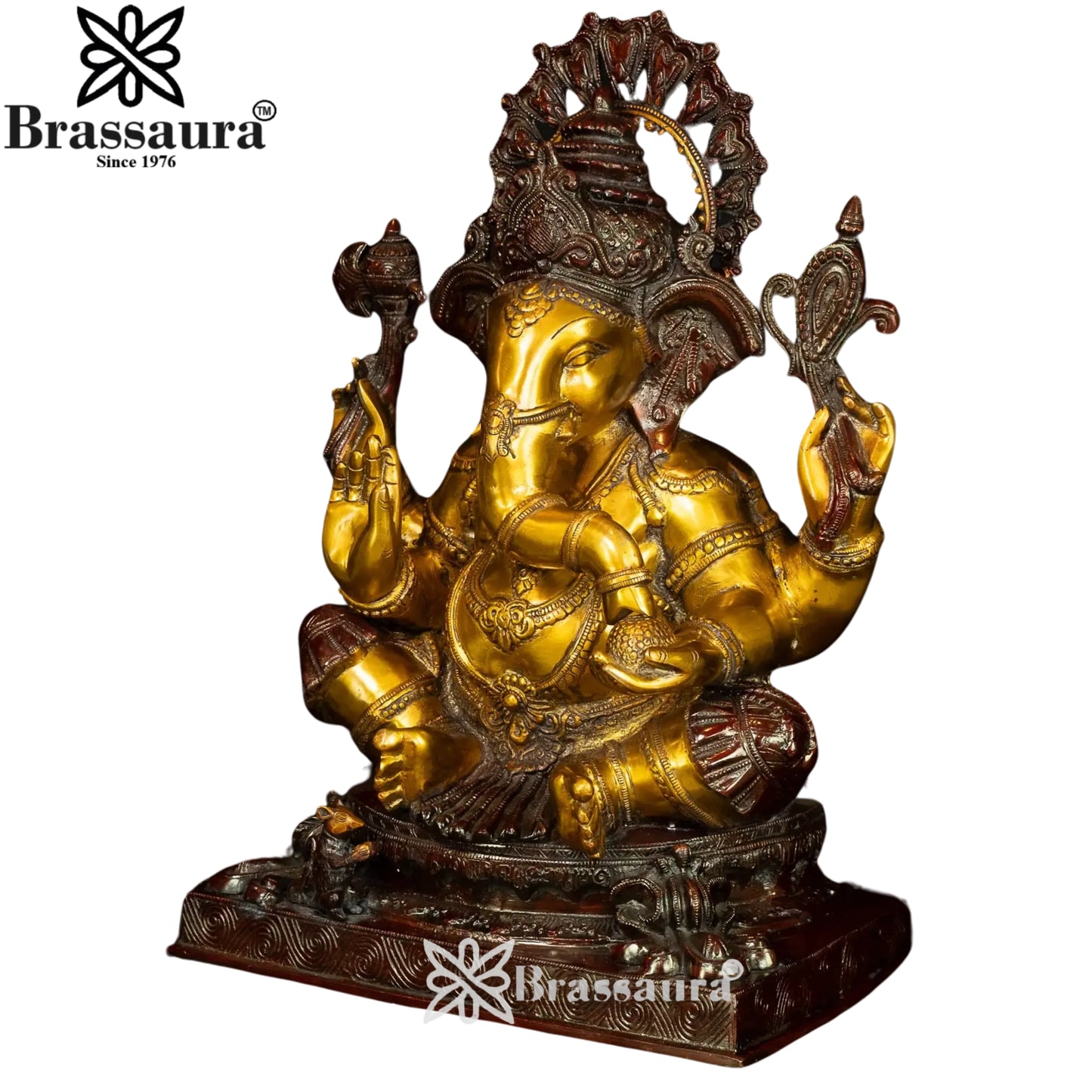Brass Ganesha Statue Weight 21.5 Kg And Height 20 Inch