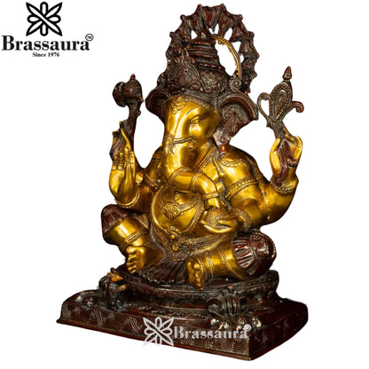 Brass Ganesha Statue Weight 21.5 Kg And Height 20 Inch